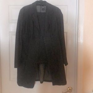 Jean pantsuit long jacket, bell bottom jeans